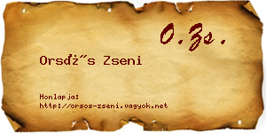 Orsós Zseni névjegykártya