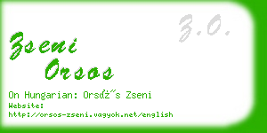 zseni orsos business card